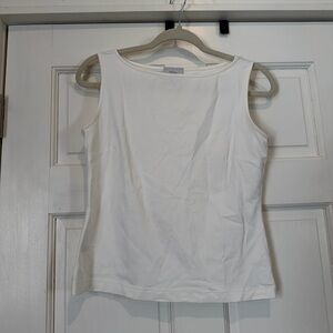 LOFT White Boat Neck Tank Top